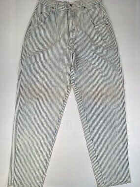 Vintage Lee Men 30x32 Sky Riders Hickory Stripe Denim Jeans Workwear